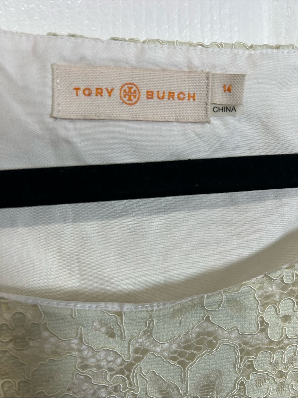 Tory Burch Pale Green Lace Long Sleeve Top - Picture 2 of 3